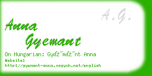 anna gyemant business card